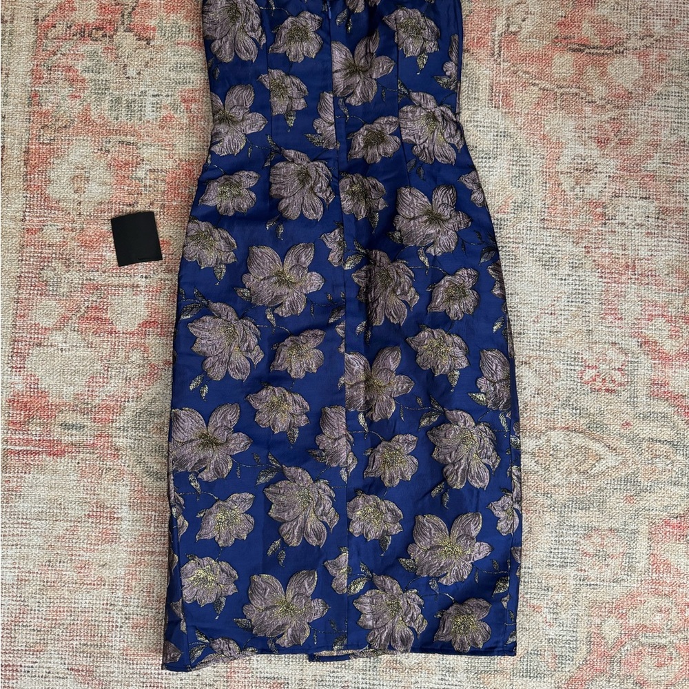 Lulu's Silver Strapless Sheath Cocktail Dress